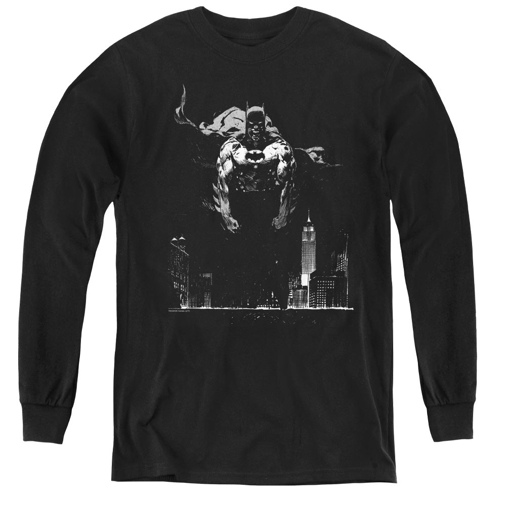 Batman Dirty City Long Sleeve Kids Youth T Shirt Black Officially Licensed