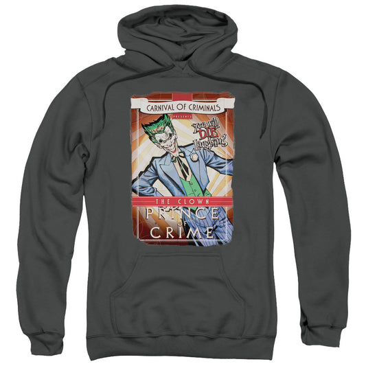 Batman Clown Prince Mens Hoodie Charcoal Officially Licensed