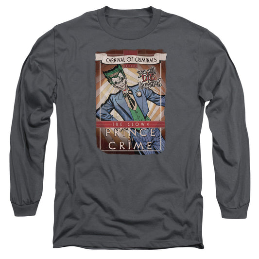 Batman Clown Prince Mens Long Sleeve Shirt Charcoal Officially Licensed