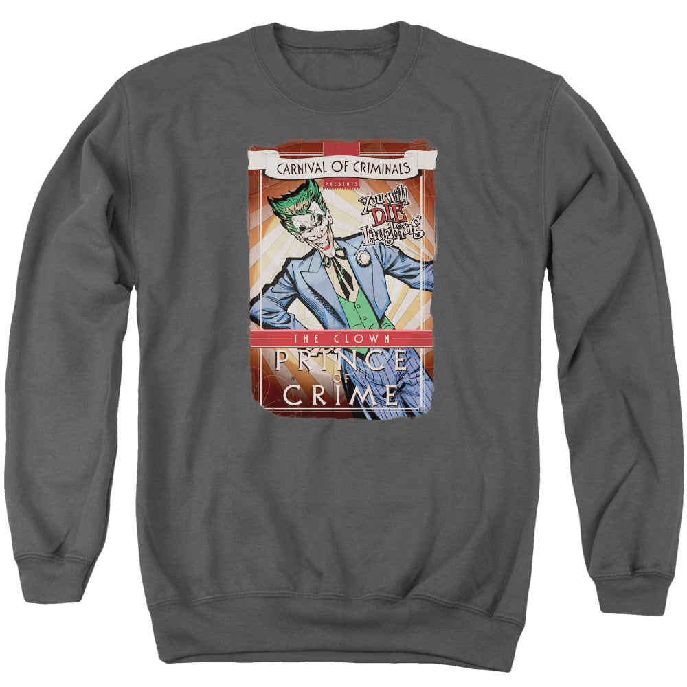 Batman Clown Prince Mens Crewneck Sweatshirt Charcoal