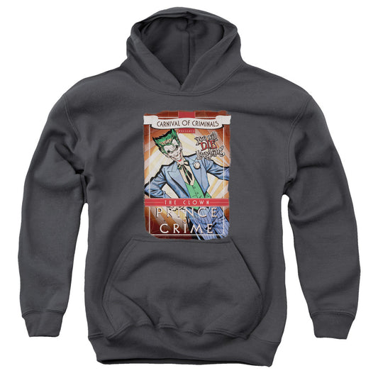 Batman Clown Prince Kids Youth Hoodie Charcoal Officially Licensed