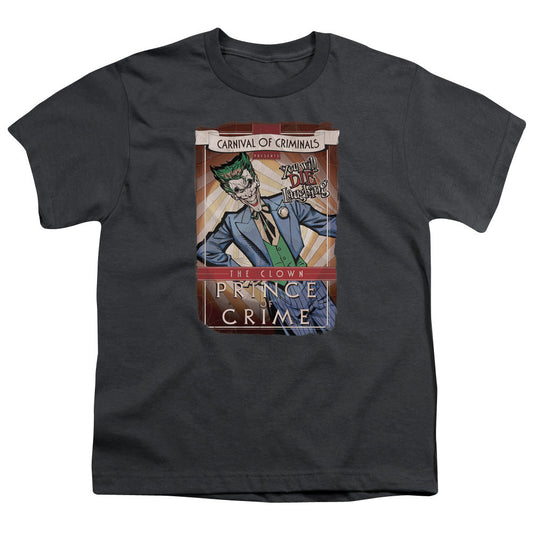 Batman Clown Prince Kids Youth T Shirt Charcoal Officially Licensed
