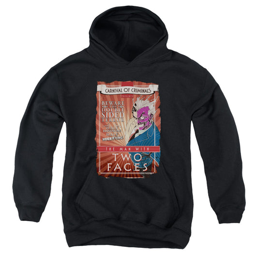 Batman Two Faces Kids Youth Hoodie Black Officially Licensed