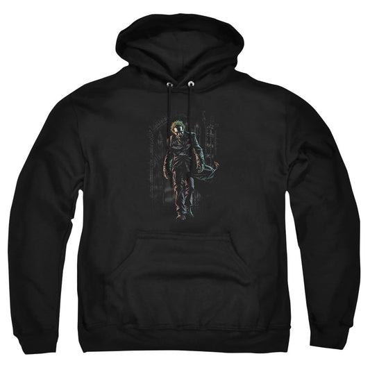 Batman Joker Leaves Arkham Mens Hoodie Black Officially Licensed