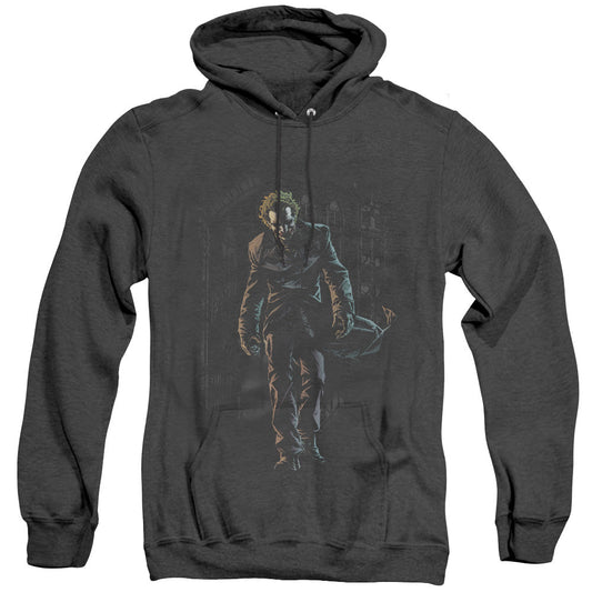 Batman Joker Leaves Arkham Heather Mens Hoodie Black Officially Licensed