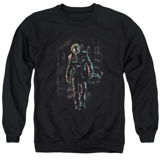Batman Joker Leaves Arkham Mens Crewneck Sweatshirt Black