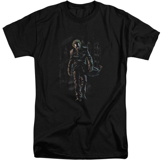 Batman Joker Leaves Arkham Mens Tall T Shirt Black Officially Licensed
