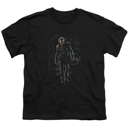 Batman Joker Leaves Arkham Kids Youth T Shirt Black Officially Licensed