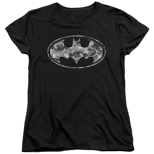 Batman Urban Camo Shield Womens T Shirt Black Officially Licensed