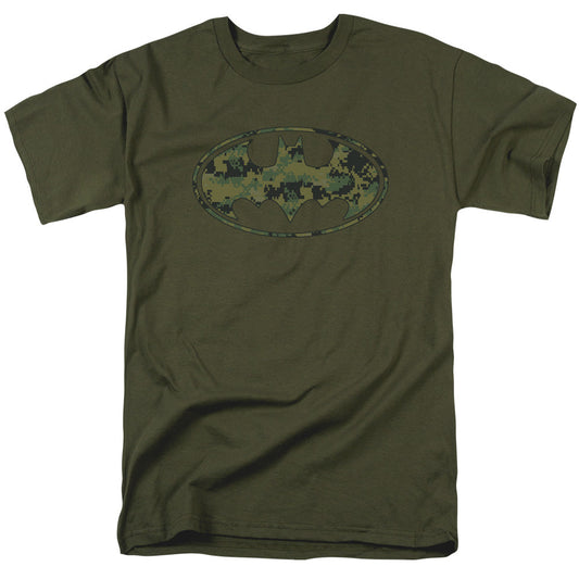 Batman Marine Camo Shield Mens T Shirt Military Green Officially Licensed