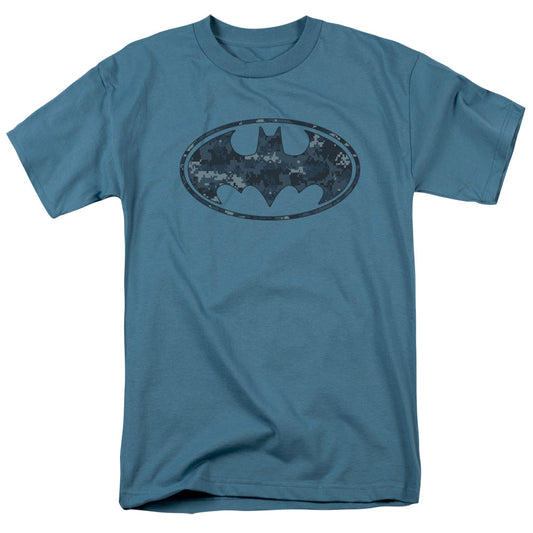 Batman Navy Blue Camo Shield Mens T Shirt Slate Officially Licensed
