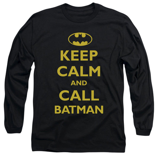 Batman Call Batman Mens Long Sleeve Shirt Black Officially Licensed