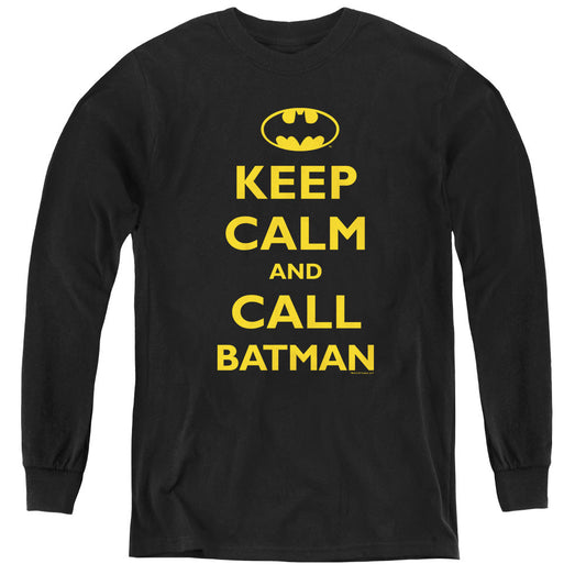 Batman Call Batman Long Sleeve Kids Youth T Shirt Black Officially Licensed