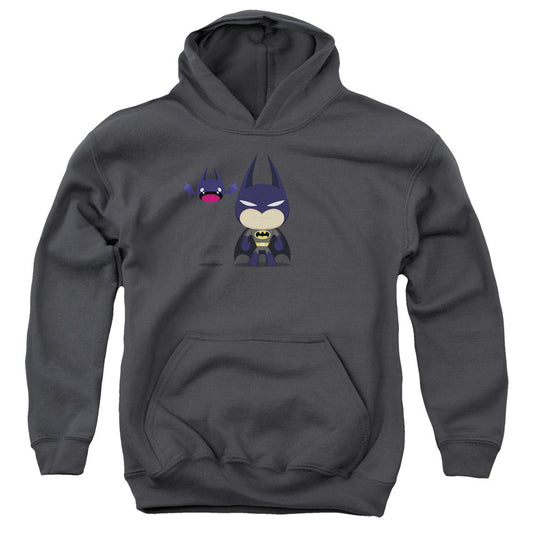 Batman Cute Batman Kids Youth Hoodie Charcoal Officially Licensed