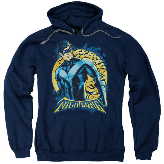 Batman Nightwing Moon Mens Hoodie Navy Blue Officially Licensed