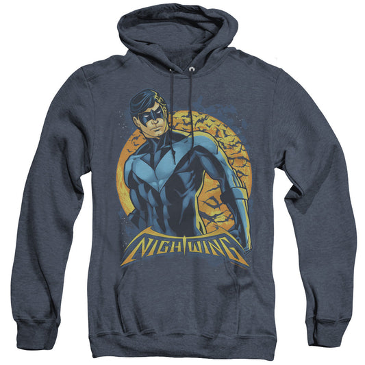 Batman Nightwing Moon Heather Mens Hoodie Navy Officially Licensed