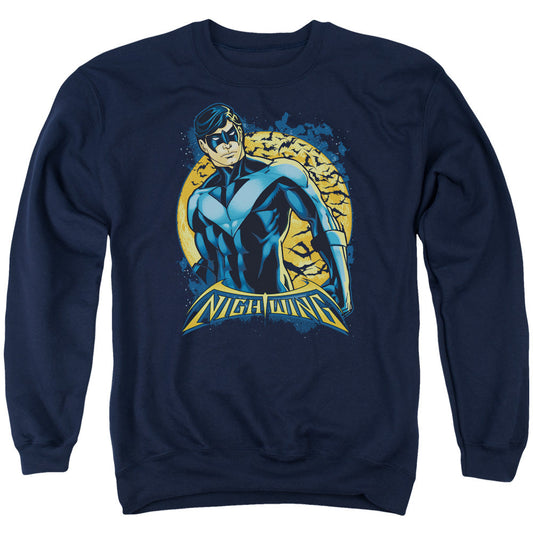 Batman Nightwing Moon Mens Crewneck Sweatshirt Navy Blue Officially Licensed