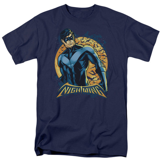 Batman Nightwing Moon Mens T Shirt Navy Blue Officially Licensed
