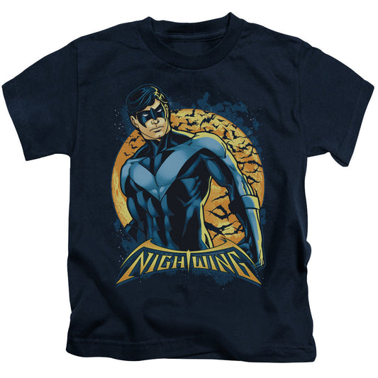 Batman Nightwing Moon Juvenile Kids Youth T Shirt Navy Blue Officially Licensed