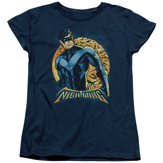 Batman Nightwing Moon Womens T Shirt Navy Blue Officially Licensed