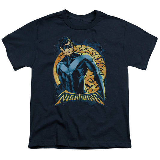 Batman Nightwing Moon Kids Youth T Shirt Navy Blue Officially Licensed