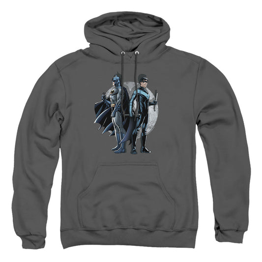 Batman Spotlight Mens Hoodie Charcoal Officially Licensed