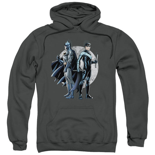 Batman Spotlight Mens Hoodie Charcoal Officially Licensed