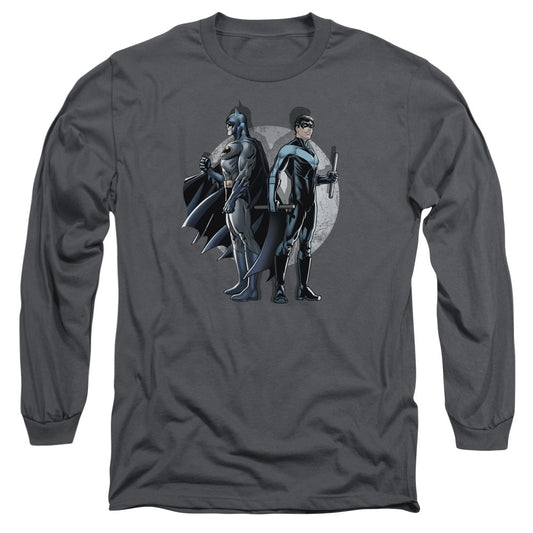 Batman Spotlight Mens Long Sleeve Shirt Charcoal Officially Licensed