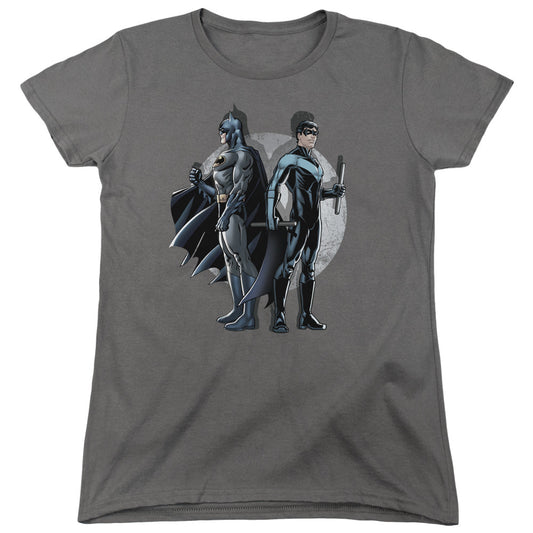 Batman Spotlight Womens T Shirt Charcoal Officially Licensed