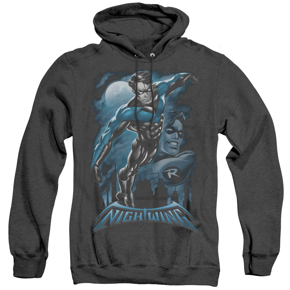 Batman All Grown Up Heather Mens Hoodie Black Officially Licensed