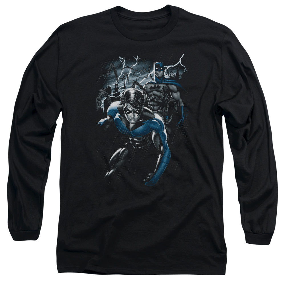 Batman Dynamic Duo Mens Long Sleeve Shirt Black Officially Licensed