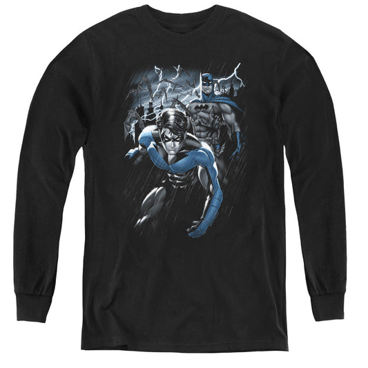Batman Dynamic Duo Long Sleeve Kids Youth T Shirt Black Officially Licensed