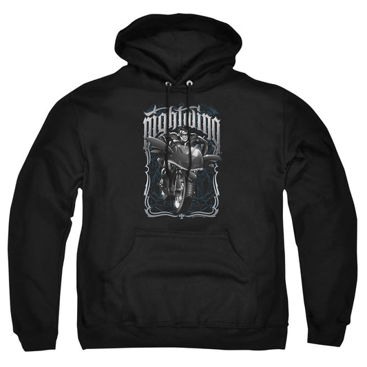 Batman Nightwing Biker Mens Hoodie Black Officially Licensed