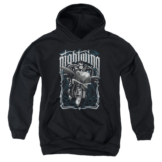 Batman Nightwing Biker Kids Youth Hoodie Black Officially Licensed
