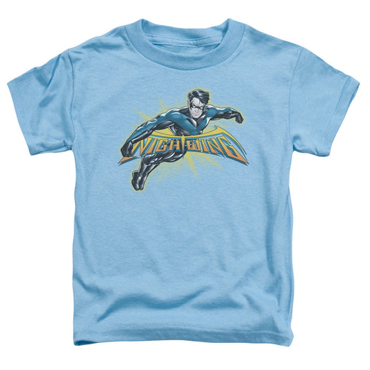Batman Nightwing Burst Toddler Kids Youth T Shirt Carolina Blue Officially Licensed