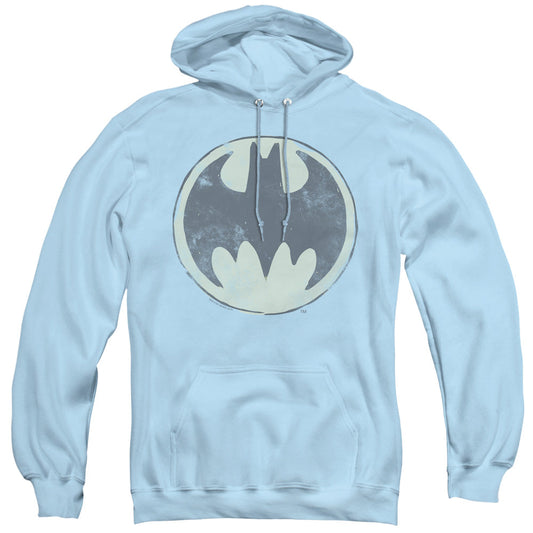Batman Old Time Logo Mens Hoodie Light Blue Officially Licensed