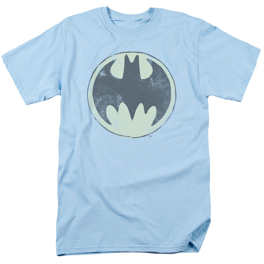 Batman Old Time Logo Mens T Shirt Light Blue Officially Licensed