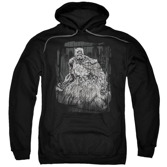 Batman Pencilled Rain Mens Hoodie Black Officially Licensed