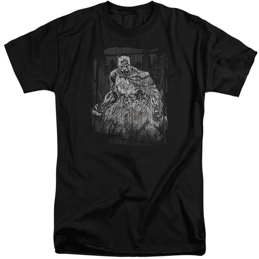 Batman Pencilled Rain Mens Tall T Shirt Black Officially Licensed