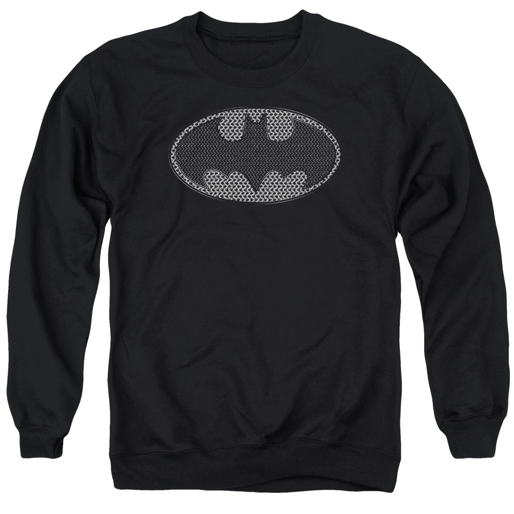 Batman Chainmail Shield Mens Crewneck Sweatshirt Black