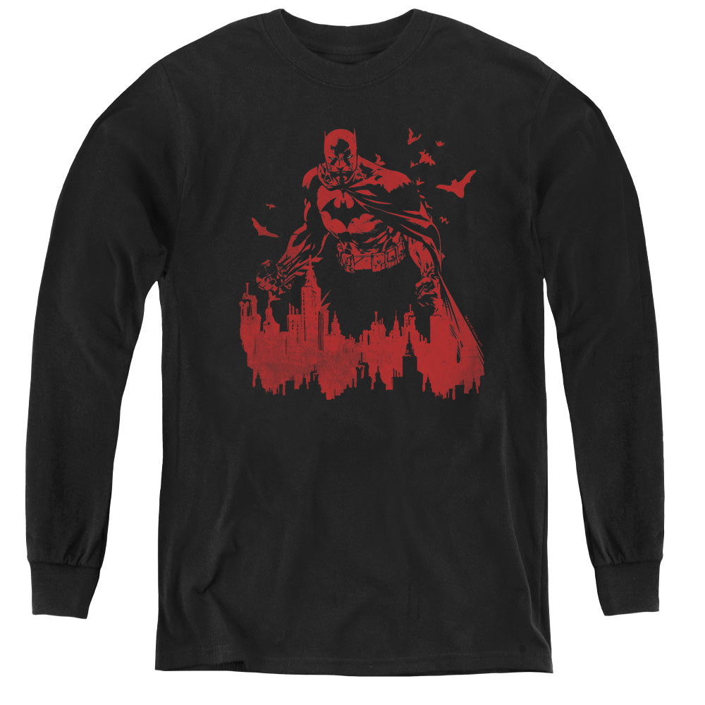 Batman Red Knight Long Sleeve Kids Youth T Shirt Black Officially Licensed