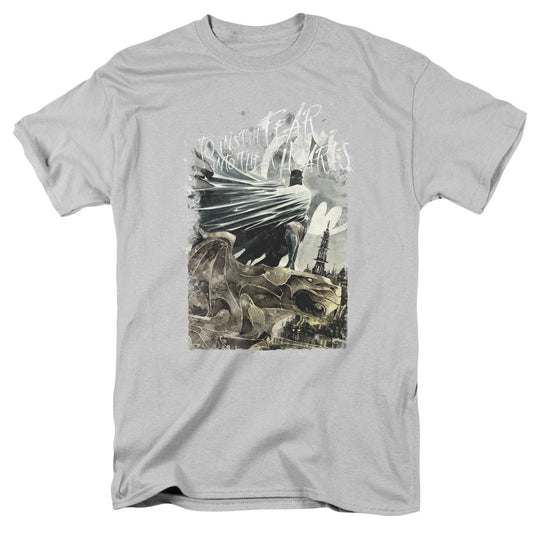 Batman Instill Fear Mens T Shirt Silver Officially Licensed