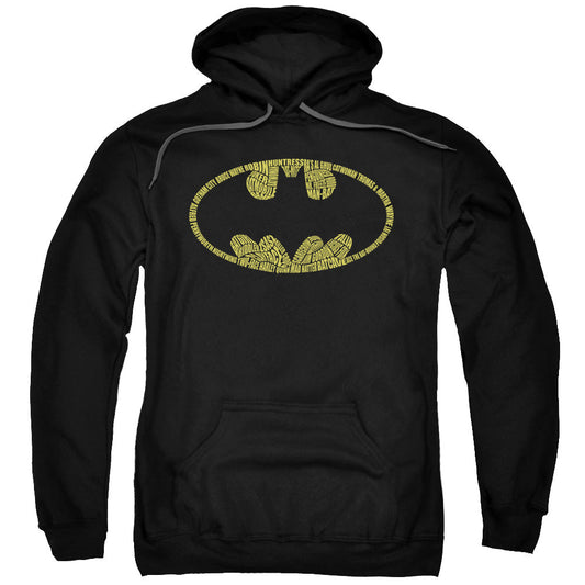 Batman Word Logo Mens Hoodie Black Officially Licensed