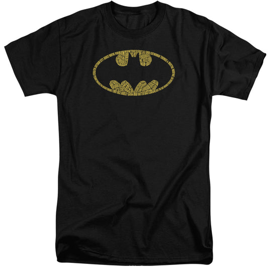 Batman Word Logo Mens Tall T Shirt Black Officially Licensed