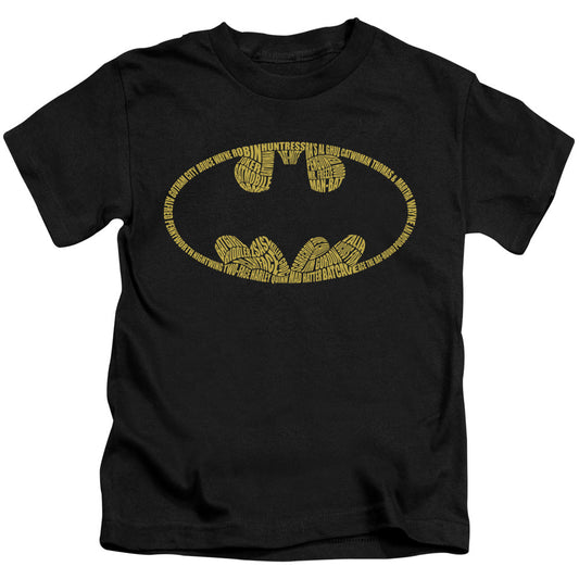 Batman Word Logo Juvenile Kids Youth T Shirt Black Officially Licensed