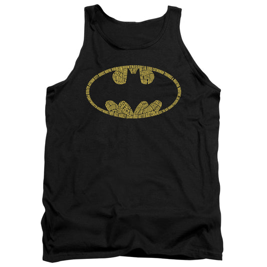 Batman Word Logo Mens Tank Top Shirt Black Officially Licensed