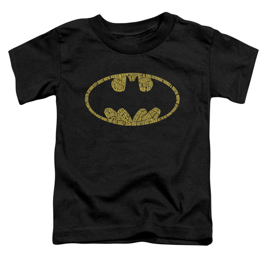 Batman Word Logo Toddler Kids Youth T Shirt Black Officially Licensed