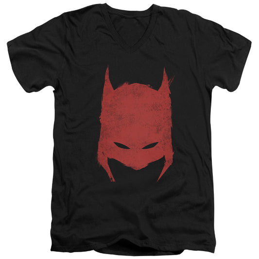 Batman Hacked & Scratched Mens Slim Fit V Neck T Shirt Black Officially Licensed