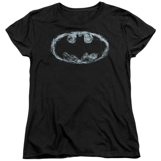 Batman Smoke Signal Womens T Shirt Black Officially Licensed
