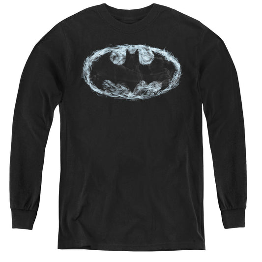 Batman Smoke Signal Long Sleeve Kids Youth T Shirt Black Officially Licensed